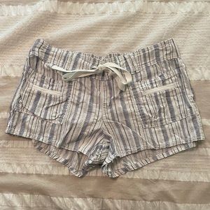 Blue/White Patterned Drawstring Shorts